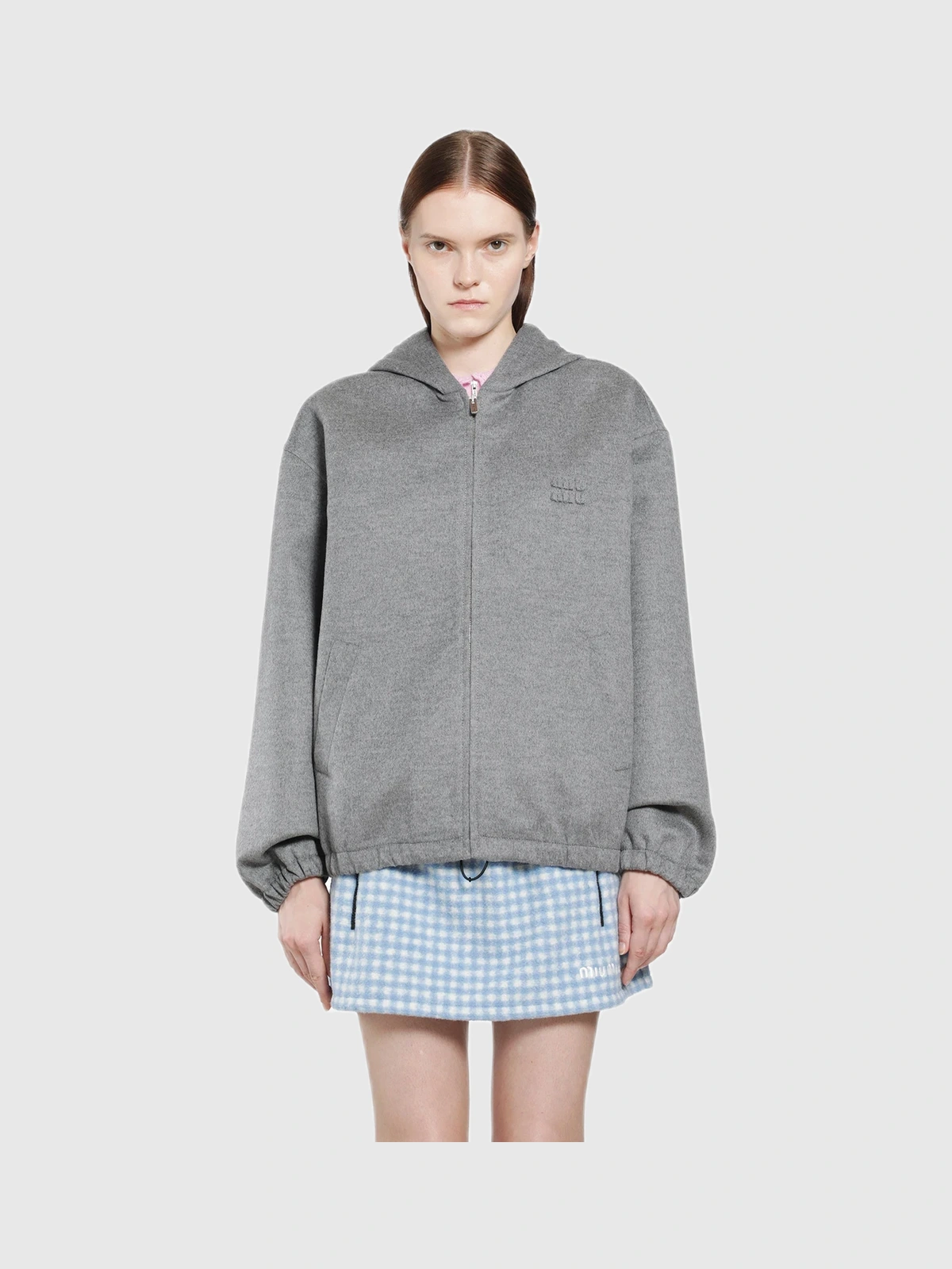 Produktfoto zu Miu Miu Cashmere Wool Zip-Up Hoodie