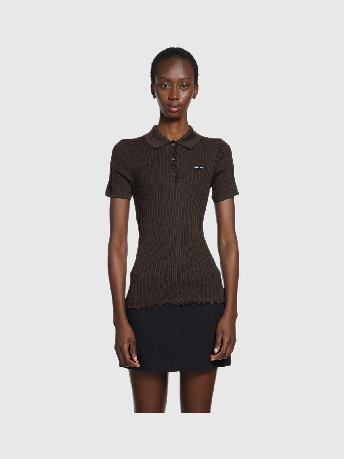 Produktfoto zu Miu Miu Silk Knit Polo Shirt