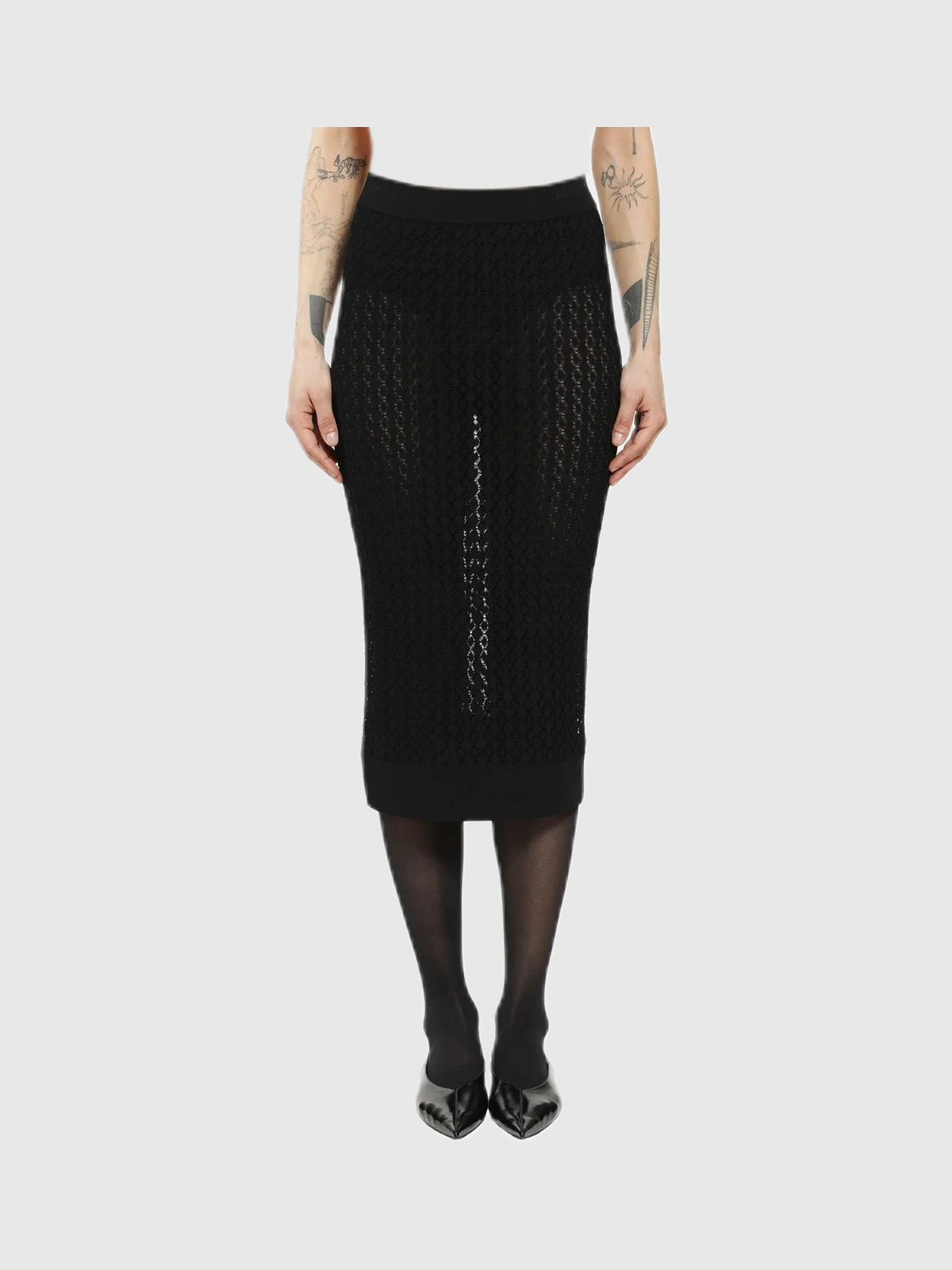 Produktfoto zu Saint Laurent Midi Skirt in Pointelle Knit